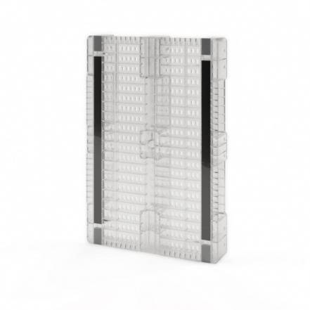 Паллет (поддон) пластиковый сплошной на 3-х полозьях усиленный, 1200x800x150 мм, серый [02.117.F.91.PEF.S.Т20Х]