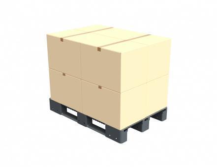 Паллет (поддон) пластиковый сплошной на 3-х полозьях усиленный, 1200x800x150 мм, серый [02.117.F.91.PEF.S.Т20Х]