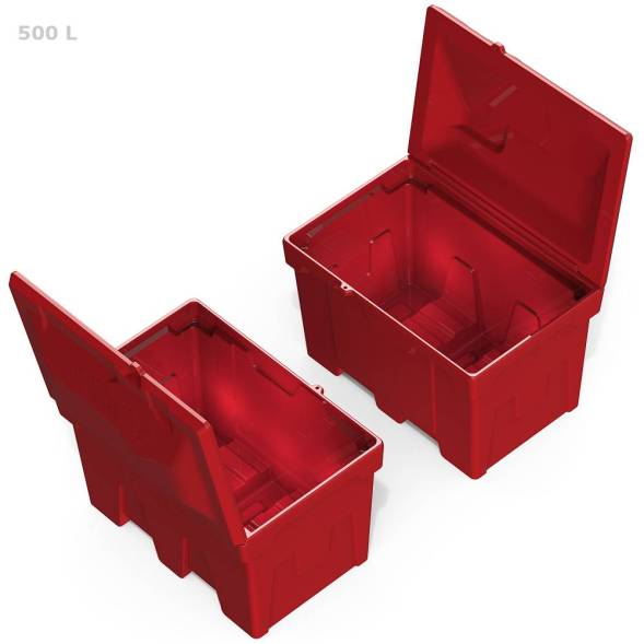 Ящик для соли, реагентов 500 литров, красный