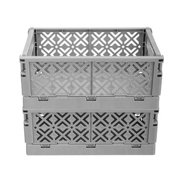 Ящик пластиковый складной ECONOVA Stocky M, 249х167х103 мм, 3.4 л, серый [434297411]