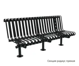 Скамейка стальная «Темп» Секция прямая