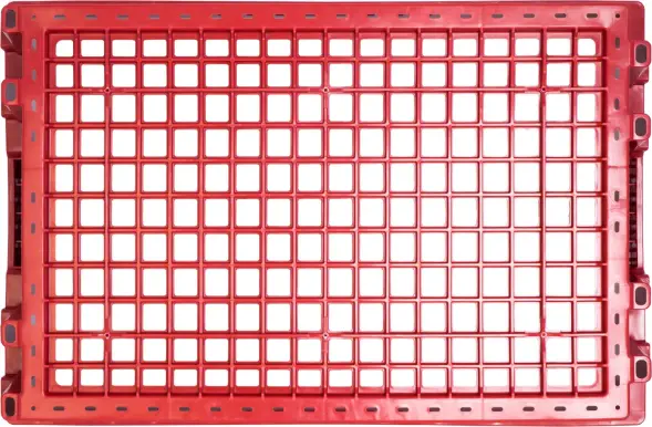 Ящик пластиковый перфорированный, 600x400x152 мм, 27 л, красный [403]
