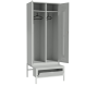 Металлический гардеробный шкаф для раздевалок на подставке с ящиком [12955]