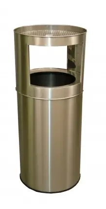 Урна-пепельница Фили, 500х1150 мм, шлифованная, кольцо под пакет, 150 л