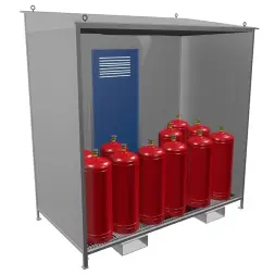 Хранилище для газовых баллонов разборное ХГБ-01 2100x2200x1110 мм Светло-серый