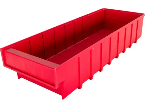 Контейнер полочный пластиковый, 500x185x100 мм, 9.25 л, красный [6004]