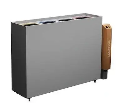 Урна для раздельного сбора мусора «Серво» 4 секции плюс урна для батареек