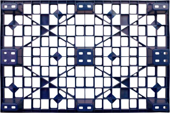 Паллет (поддон) пластиковый перфорированный на 9-ти ножках вкладываемый, 1200х800х160 мм, синий [TR 1208 L]