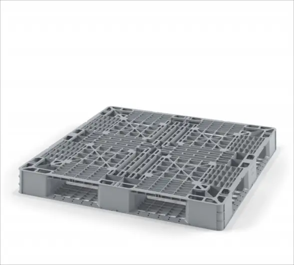 Легкий перфорированный пластиковый поддон для "биг-бэгов" 1100х1100 на трёх полозьях