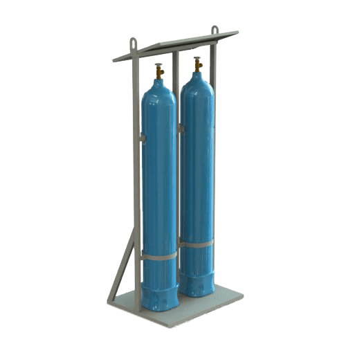 Стойка для 2 газовых баллонов с крышей [15458]