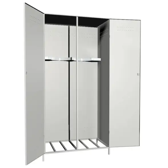 Усиленный шкаф с решетчатым дном для 2х кислородных баллонов 1,2мм 2000x1000x560 мм Светло-серый