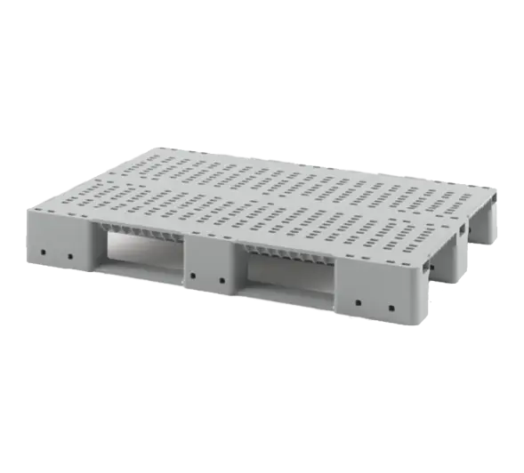 Усиленный перфорированный поддон на трёх полозьях 1200x800x150 без бортика