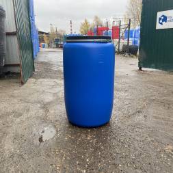 Бочка пластиковая с крышкой и металлическим обручем, 127 л, зеленый [22010005]