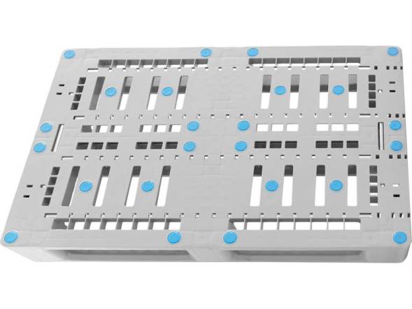 Паллет (поддон) пластиковый перфорированный, 1200х800х150 мм, серый [CR 1208 А1]