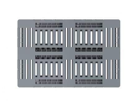 Паллет (поддон) пластиковый перфорированный на 3-х полозьях, 1200х800х160 мм, серый [02.108.91.PE]