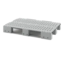 Усиленный перфорированный поддон на трёх полозьях усиленный одной трубой 1200x800x150 с бортиком