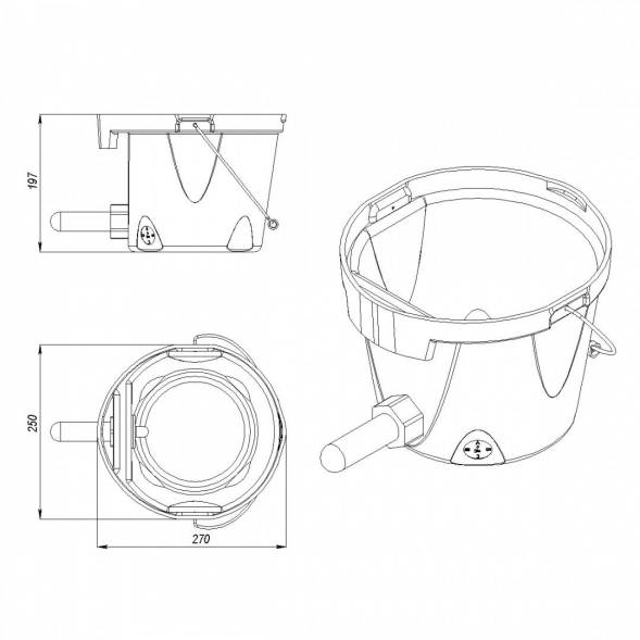 Ведро пластиковое для выпойки телят, 5 л [6366]