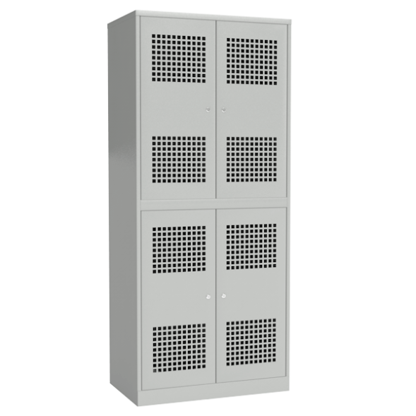 Металлический шкаф для раздевалки перфорированный 4 отделения [12961]