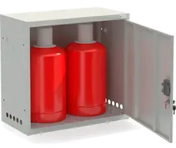 Шкаф для газовых баллонов ШГР 27-2-4(2x27л) 700x740x385 мм Светло-серый