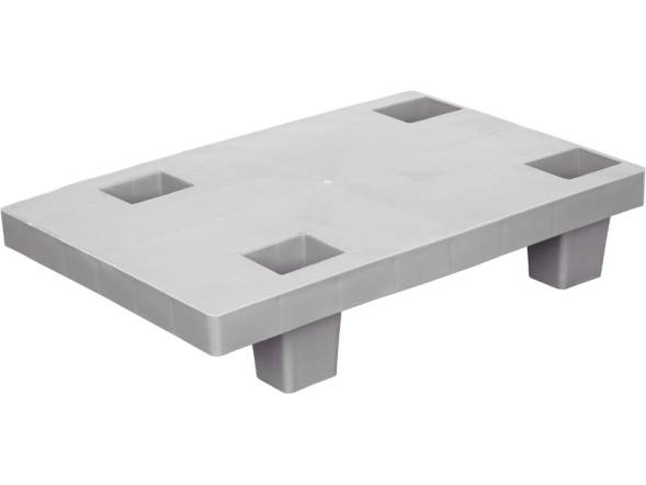 Паллет (поддон) пластиковый сплошной на ножках, 600х400х130 мм, серый [TR 400-1]
