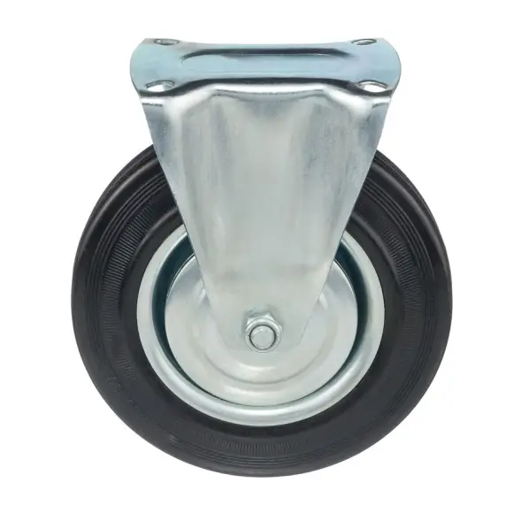 Колесо неповоротное Стелла-техник 4002-200 диаметр 200мм, грузоподъемность 185кг, резина, металл