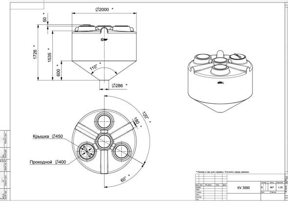 КV 3000 литров с обрешеткой