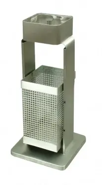 Урна-пепельница Портик, 400х400х880 мм, шлифованная, 30 л