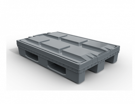 Крупногабаритный разборный пластиковый контейнер Polybox, 1200x800x350/1500 мм, серый [PolyBox]