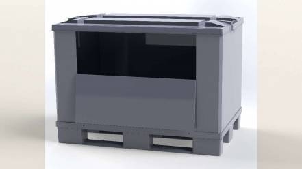 Крупногабаритный разборный пластиковый контейнер Polybox, 1200x800x350/1500 мм, серый [PolyBox]