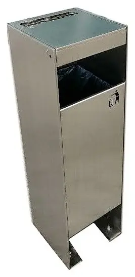 Урна-пепельница Симферополь, 300х300х998 мм, шлифованная, с емкостью 50 л