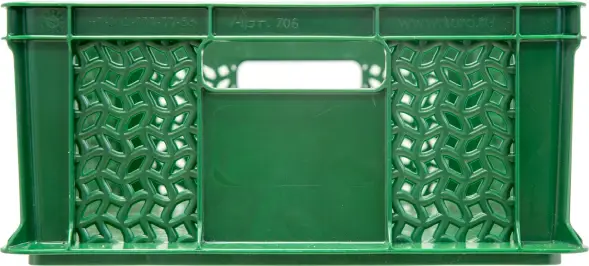 Ящик пластиковый перфорированный, 600×400×180 мм, 35 л, зелёный [706.02.01 м]