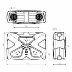 Ёмкость прямоугольная "Молекула" 2000 литров