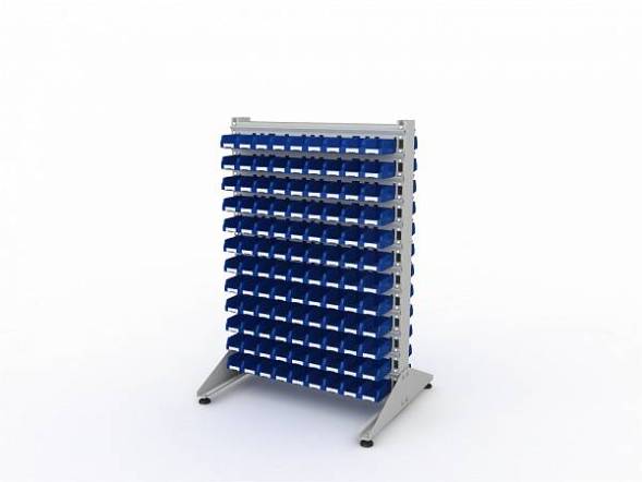 Стеллаж для пластиковых лотков ДВК SORTEX двухсторонний 1500x1000x800.01