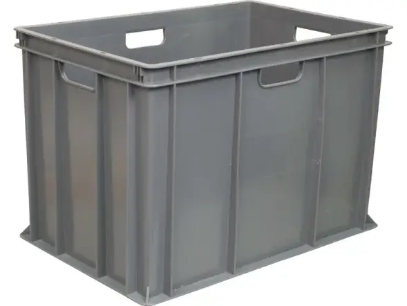 Ящик пластиковый сплошной, 600x400x410 мм, 84 л, серый [203-2]