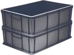 Ящик пластиковый сплошной, 600x400x180 мм, 35 л, серый [706.03.02 м]