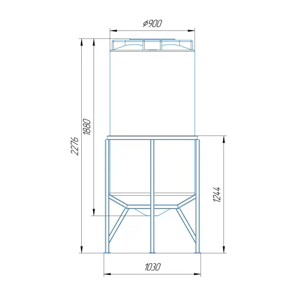 Бункер 1000 л SLIM в обрешетке