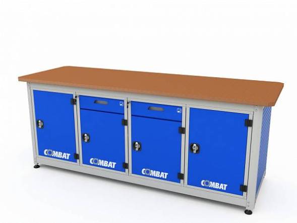 Верстак ДВК с 4 тумбами COMBAT 41221.2340