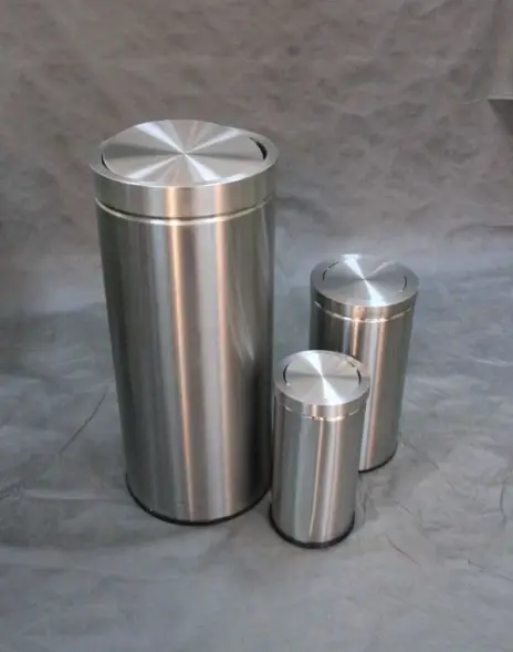 Урна Ву-Тенг, 365х830 мм, шлифованная, кольцо под пакет, 80 л