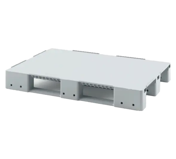 Усиленный сплошной поддон на трёх полозьях усиленный двумя трубами 1200x800x150 с бортиком