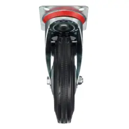 Колесо поворотное с тормозом Стелла-техник 4003-200 диаметр 200мм, грузоподъемность 185кг, резина, металл