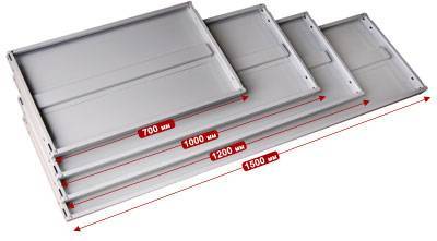 Полка для стеллажей окрашенная СТФУ, 1000x700 мм, RAL 7035 [КГ029107]