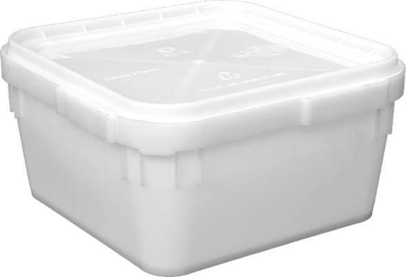 Куботейнер пластиковый с крышкой, 12 л, 340x340x160 мм, белый [КБ 12]