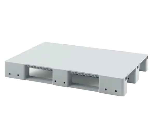 Усиленный сплошной поддон на трёх полозьях усиленный двумя трубами 1200x800x150 без бортика