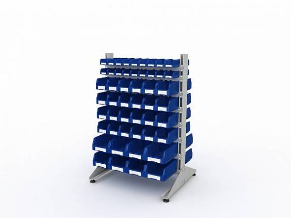 Стеллаж для пластиковых лотков ДВК SORTEX двухсторонний 1500x1000x800.06