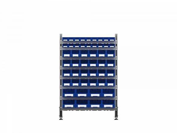 Стеллаж для пластиковых лотков ДВК SORTEX двухсторонний 1500x1000x800.06