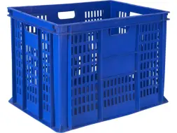 Ящик пластиковый перфорированный, 600x400x410 мм, 84 л, синий [203]