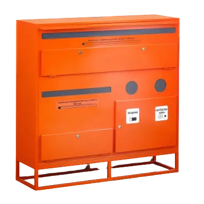 Контейнер для сбора, накопления и хранения отработанных энергосберегающих ламп и ртутных термометров, линейных люминесцентных ламп длиной до 650 мм и 1250 мм, а также химических элементов питания КЛБ-4