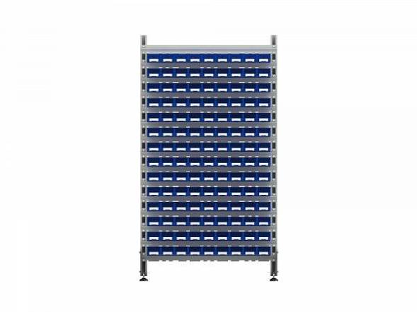 Стеллаж для пластиковых лотков ДВК SORTEX двухсторонний 1800x1000x800.01