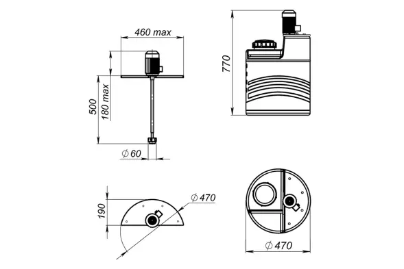 Емкость дозировочная 60 с турбинной мешалкой