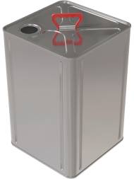 Канистра металлическая квадратная с пластиковой ручкой, 18 л, отверстие под берикап 42мм, серебристый [3776]